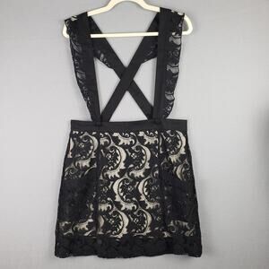 Jawbreaker Size L Lace Suspender Mini Skirt‎ Black Alternative Whimsigoth Lolita